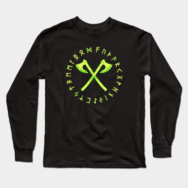 Vikings Axes Long Sleeve T-Shirt by Scar